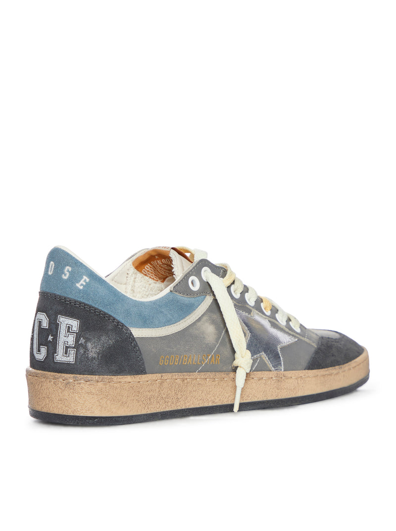 Golden Goose Men's Ballstar Leather and Suede Low-Top Sneakers