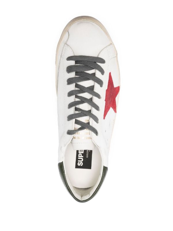 Golden Goose Super-Star 'red suede star and green'