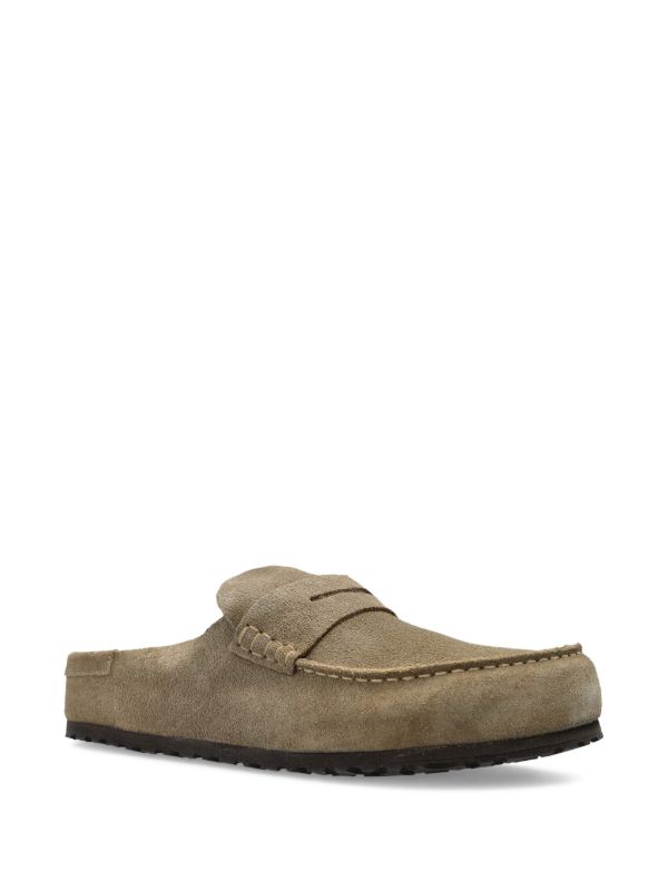 Birkenstock Naples wrapped loafer in taupe suede