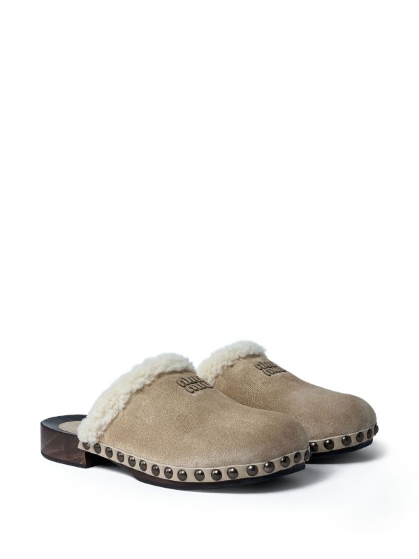 Miu Miu shearling-trimmed clogs