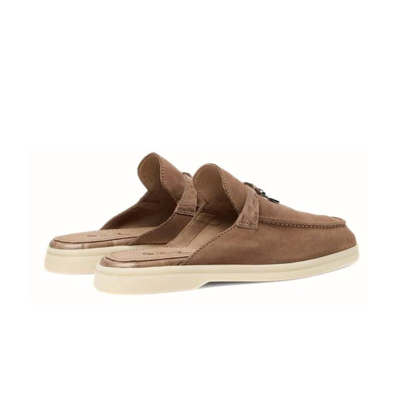 LORO PIANA Women's Babouche Charms Walk Suede Mules In Koala