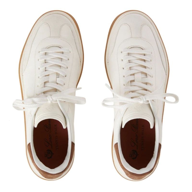 Loro Piana Tennis lace-up Suede Sneakers 'White'
