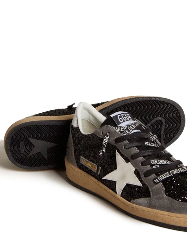 Ball Star in glitter with leather star and metallic leather heel