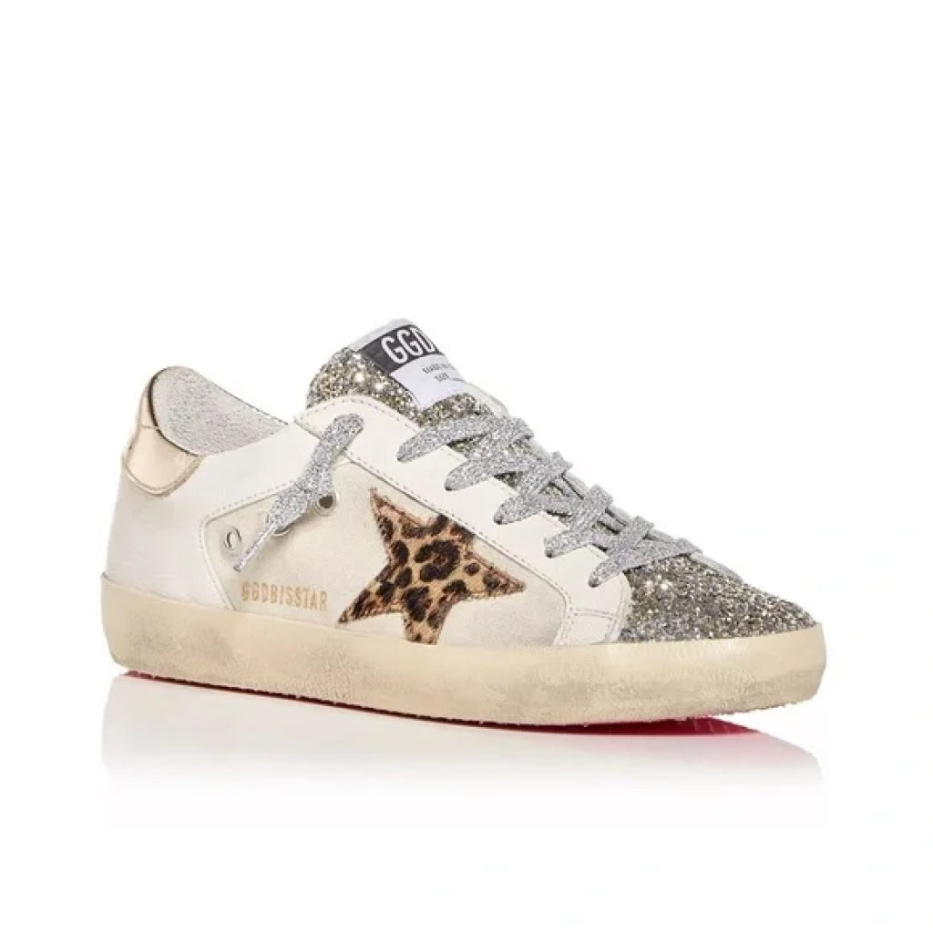 Golden Goose Superstar Glitter Silver Sneakers