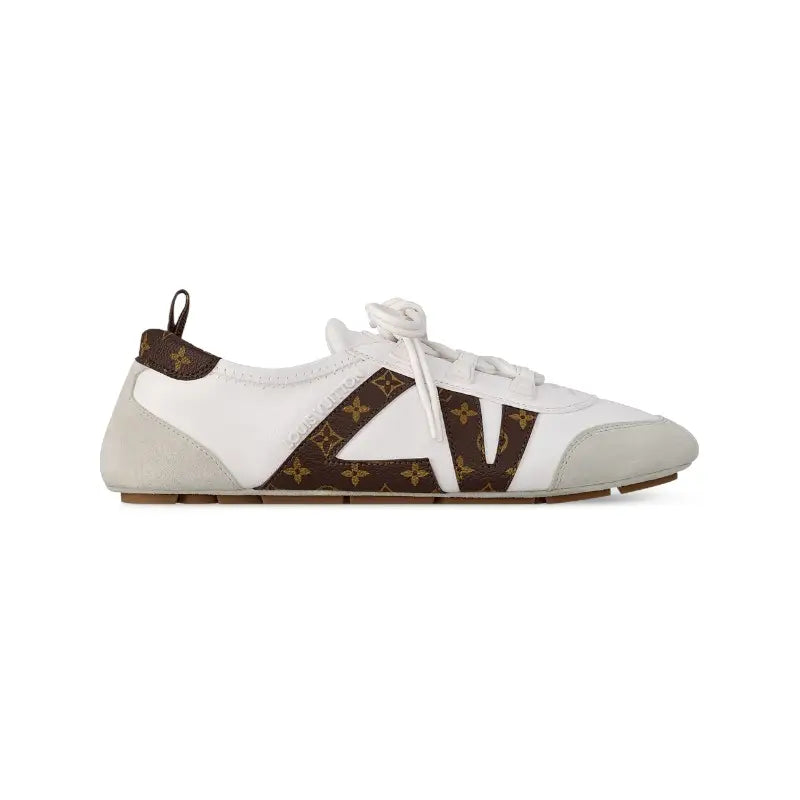 LV Sneakerina White With Brown Monogram