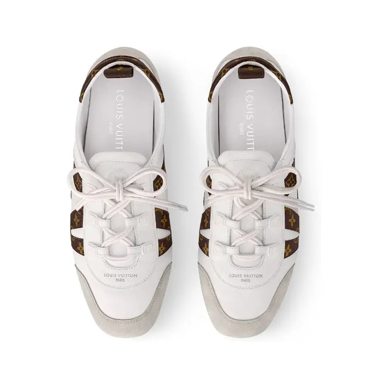 LV Sneakerina White With Brown Monogram