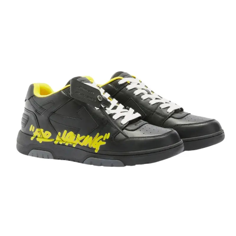 OFF-WHITE Out Of Office “Ooo” Low Tops For Walking Black Yellow