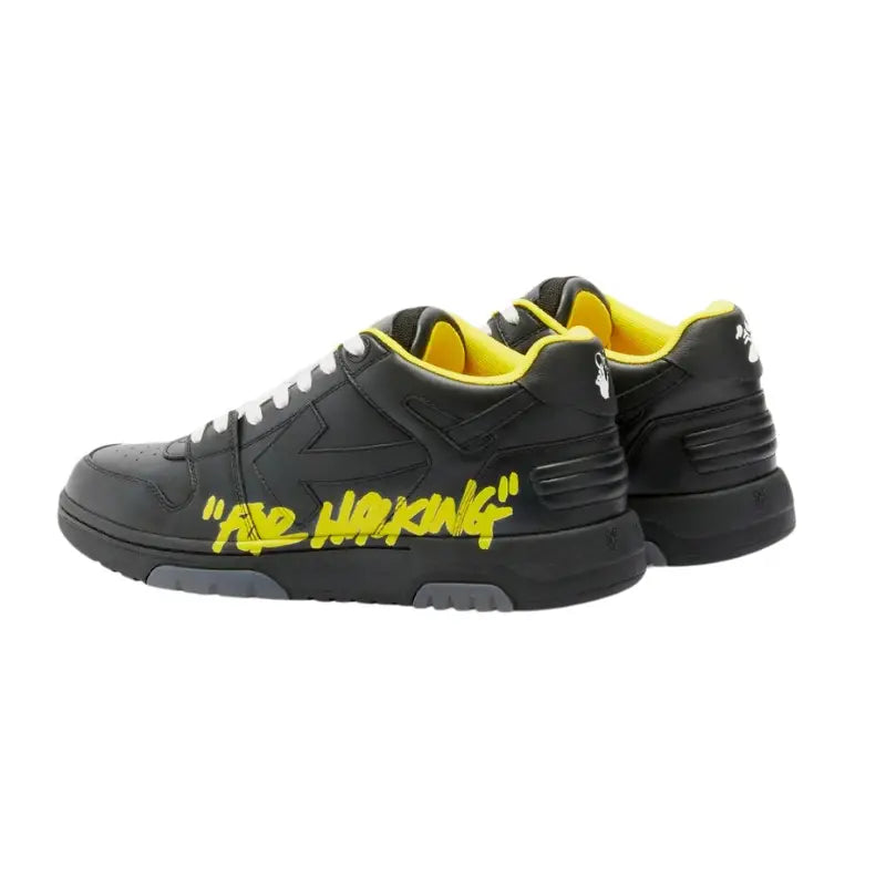 OFF-WHITE Out Of Office “Ooo” Low Tops For Walking Black Yellow