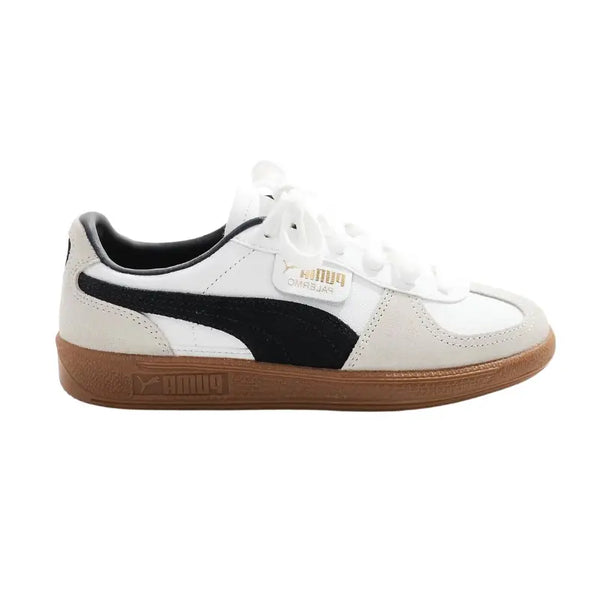 PUMA Palermo Leather Trainers In 'White Black'