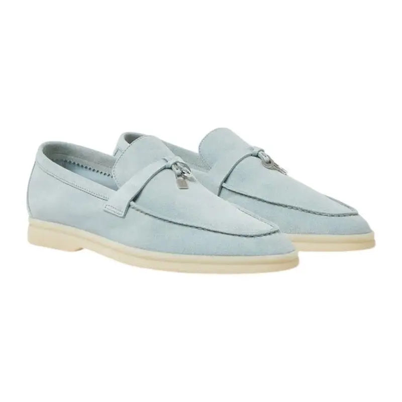 Loro Piana Summer Charms Walk Loafer Suede Spring Waterfall Melang