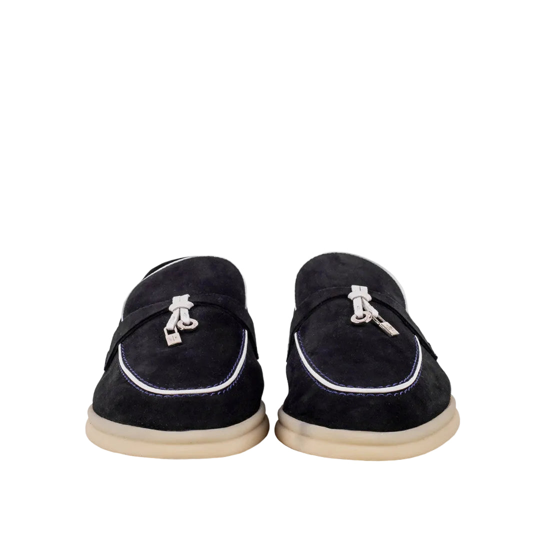 Loro Piana Summer Walk Charms Loafers, Suede, 'Navy White'