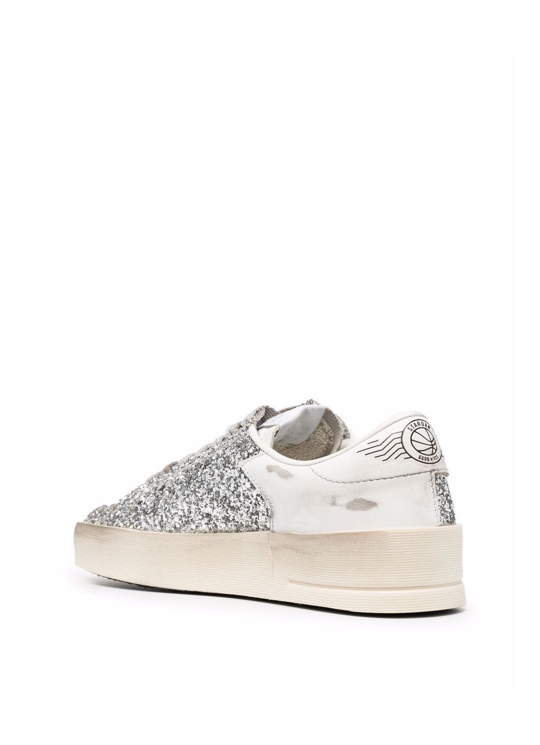 GOLDEN GOOSE STARDAN 'WHITE SILVER GLITTER'