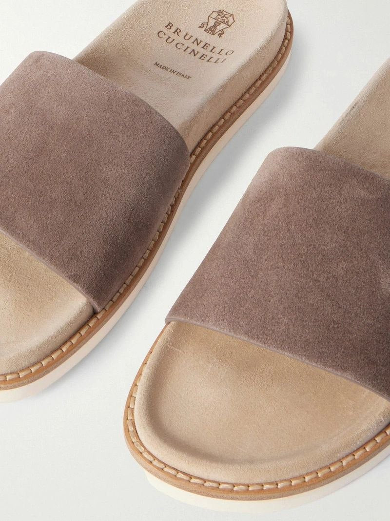 BRUNELLO CUCINELLI Suede Double-Strap