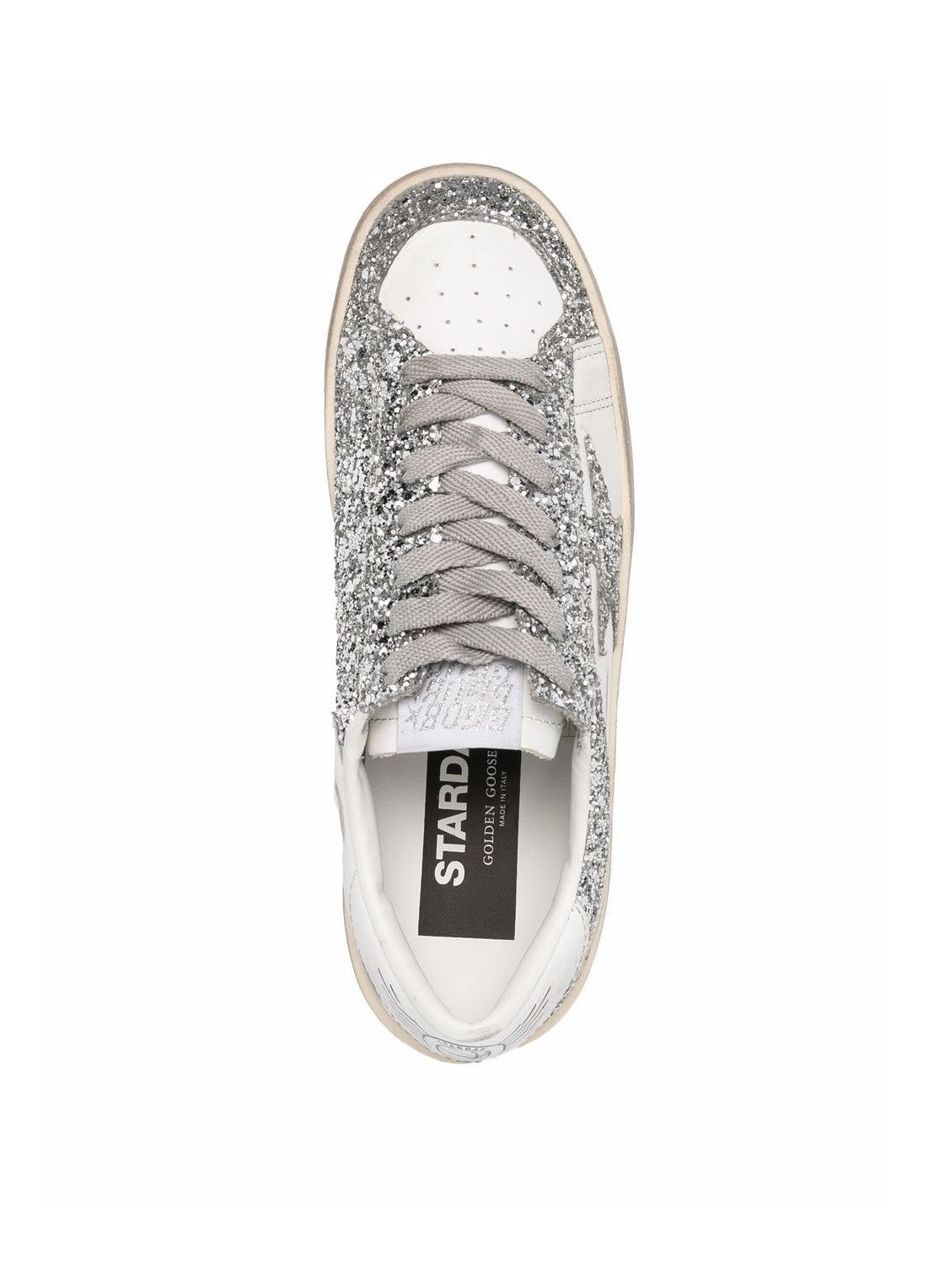 GOLDEN GOOSE STARDAN 'WHITE SILVER GLITTER'