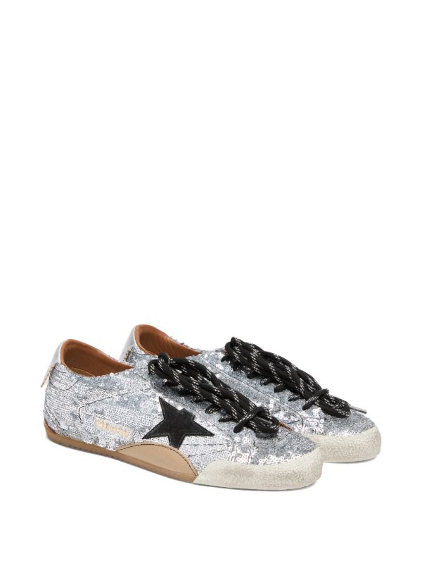True-Star in silver sequins with black star and silver