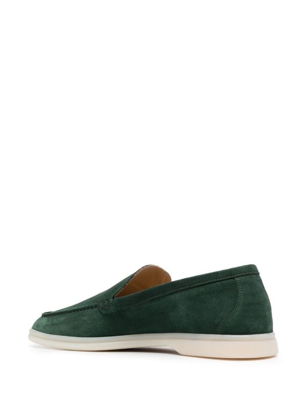 Loro Piana Summer Walk Suede Loafers - Dark Green