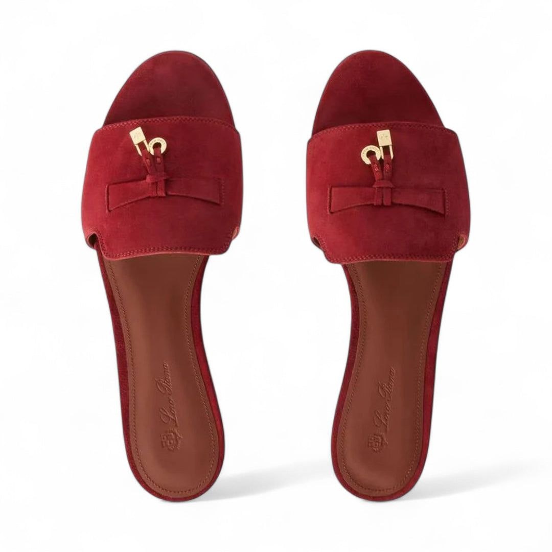 LORO PIANA Summer Charms Sandal Maroon
