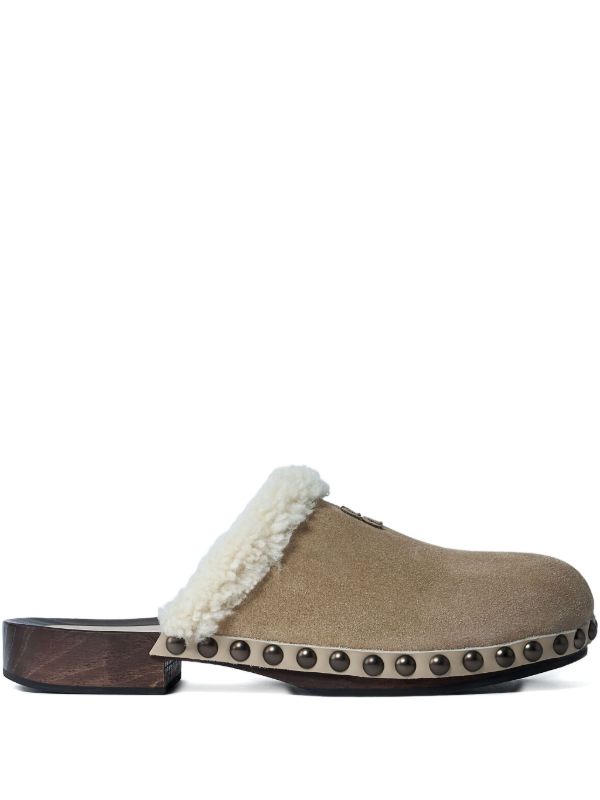Miu Miu shearling-trimmed clogs