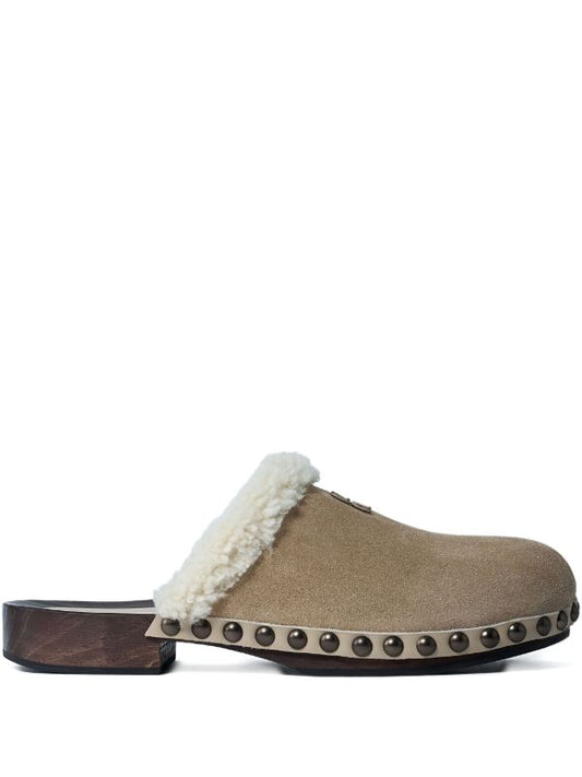Miu Miu shearling-trimmed clogs