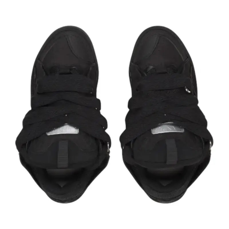 Lanvin ‘Curb’ Leather Blend Sneakers In Black
