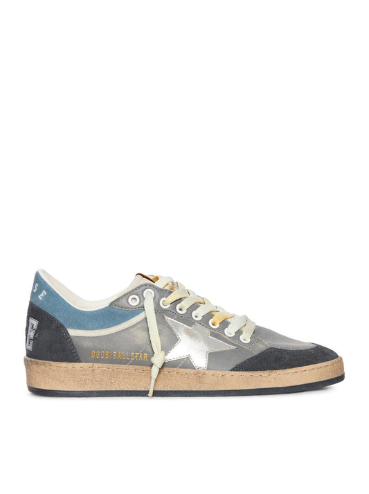 Golden Goose Men's Ballstar Leather and Suede Low-Top Sneakers
