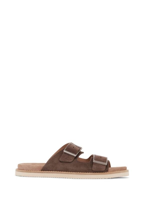 BRUNELLO CUCINELLI Suede Double-Strap brown
