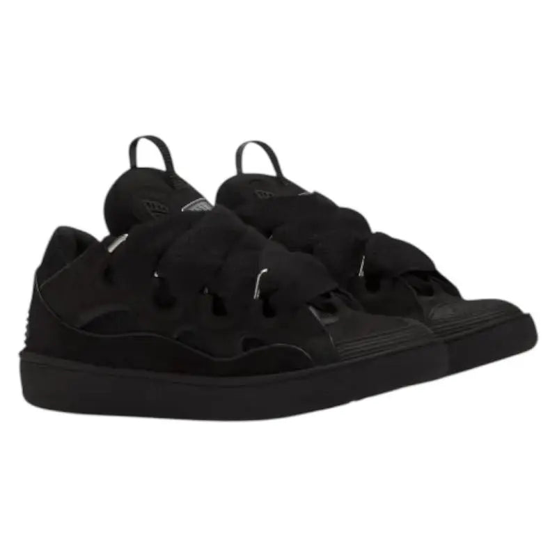 Lanvin ‘Curb’ Leather Blend Sneakers In Black