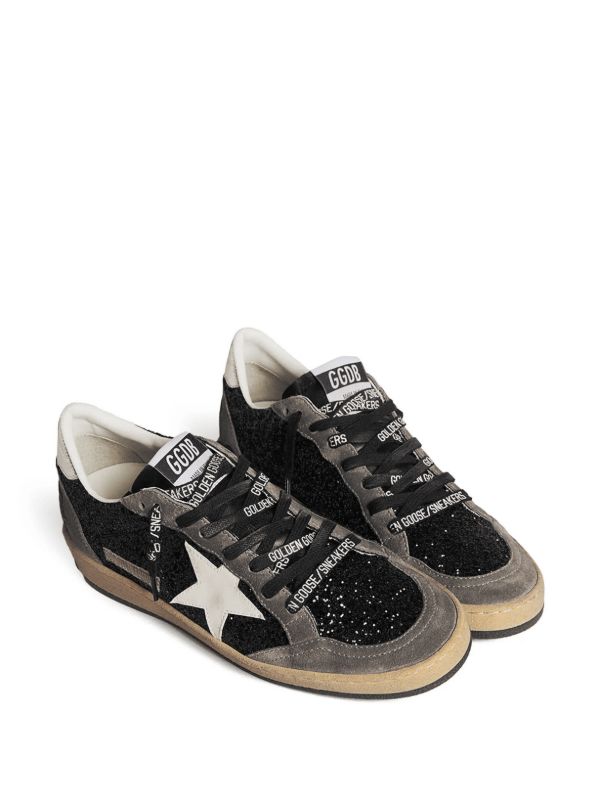 Ball Star in glitter with leather star and metallic leather heel