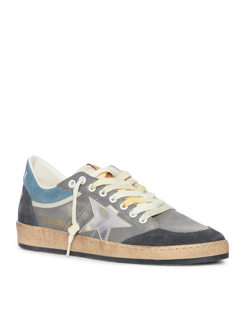 Golden Goose Men's Ballstar Leather and Suede Low-Top Sneakers