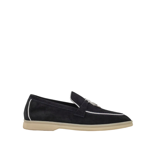 Loro Piana Summer Walk Charms Loafers, Suede, 'Navy White'
