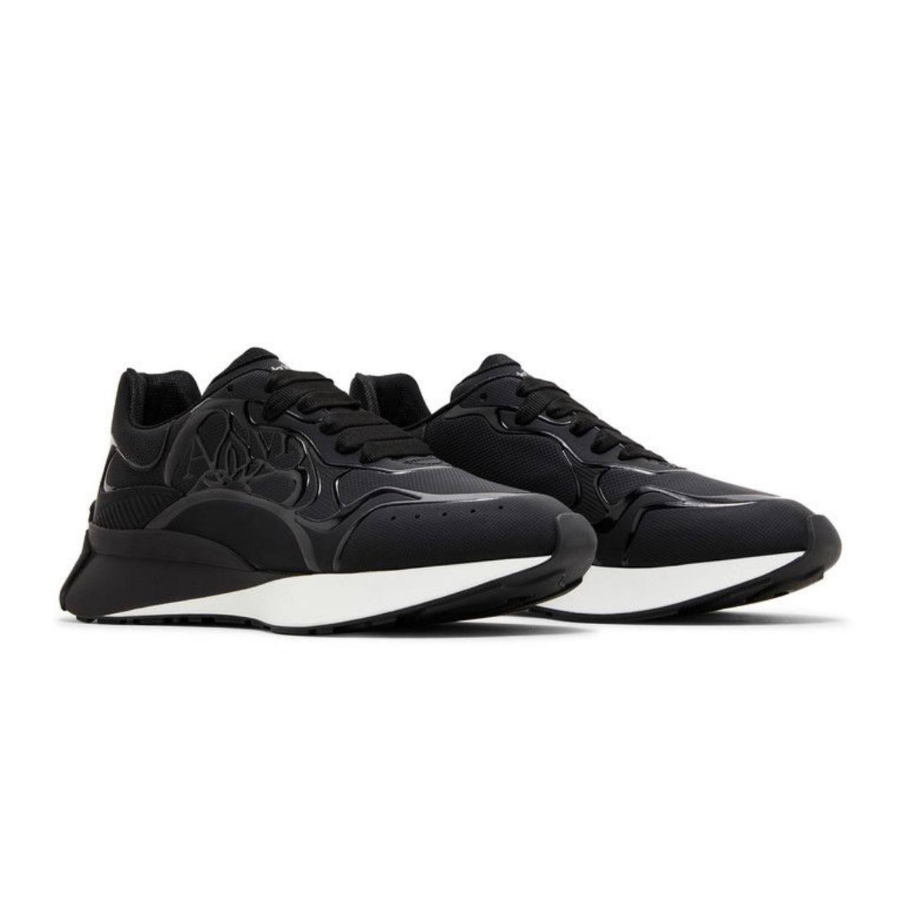 Alexander Mcqueen Oversized Graffiti Sprint Runner – Black White