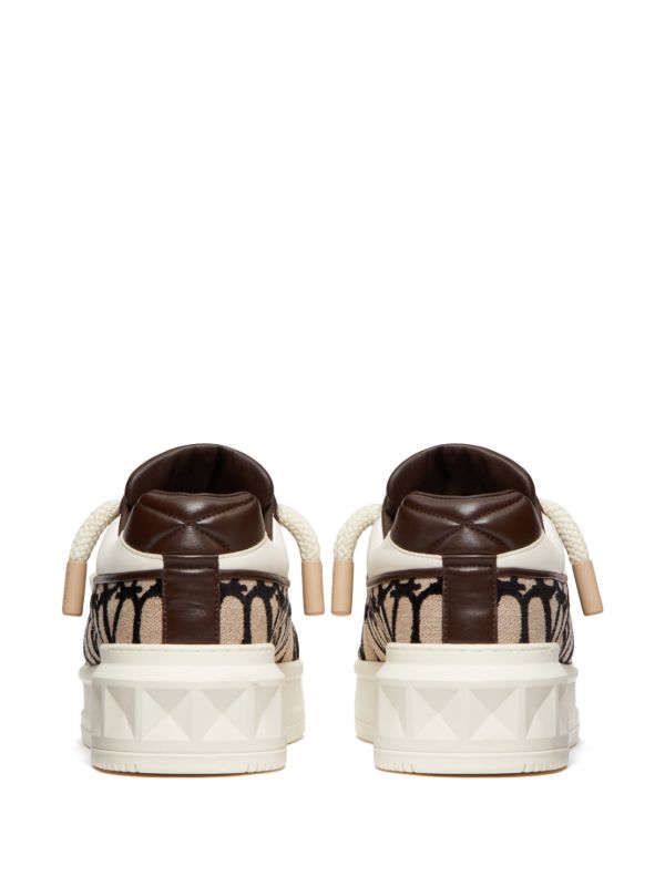 Valentino One Stud XL Low 'Toile Iconographe - Natural Fondant'