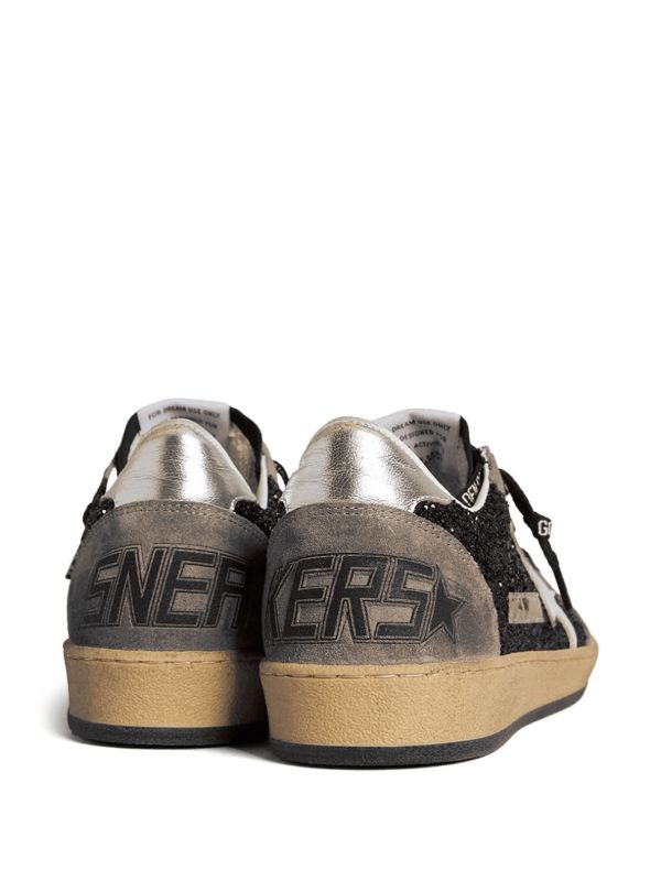 Ball Star in glitter with leather star and metallic leather heel