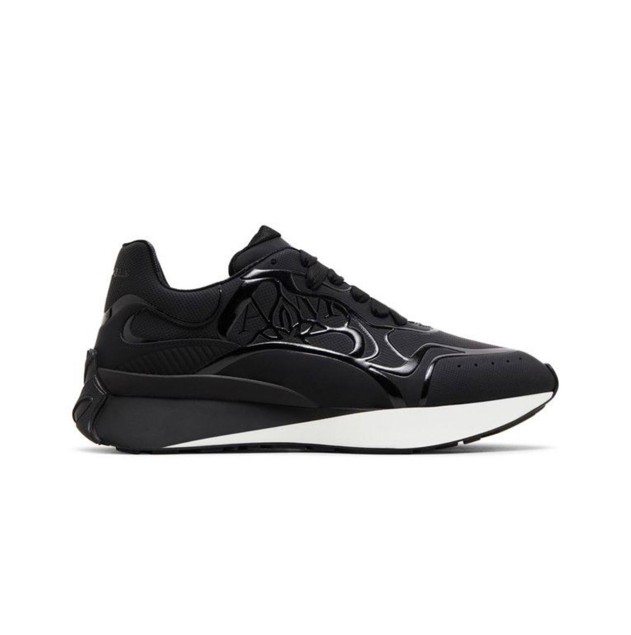 Alexander Mcqueen Oversized Graffiti Sprint Runner – Black White