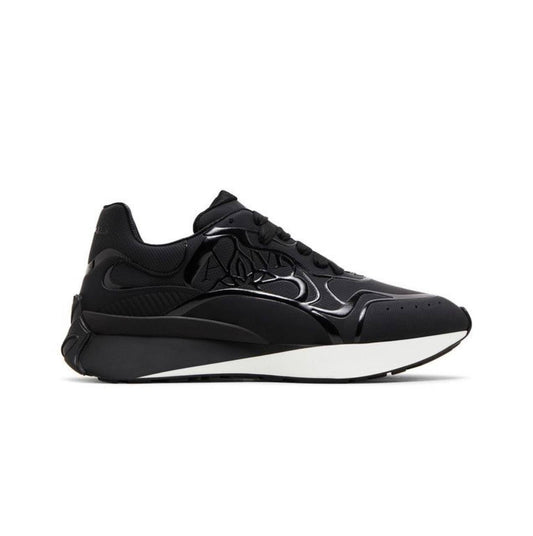 Alexander Mcqueen Oversized Graffiti Sprint Runner – Black White