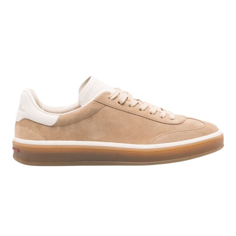 Loro Piana Tennis lace-up Suede Sneakers Neutrals