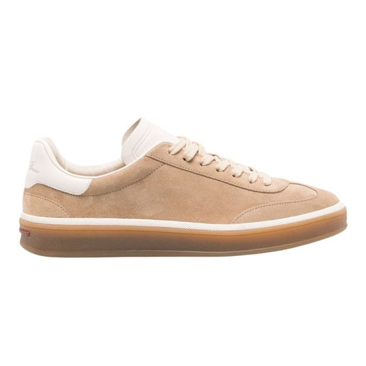 Loro Piana Tennis lace-up Suede Sneakers Neutrals