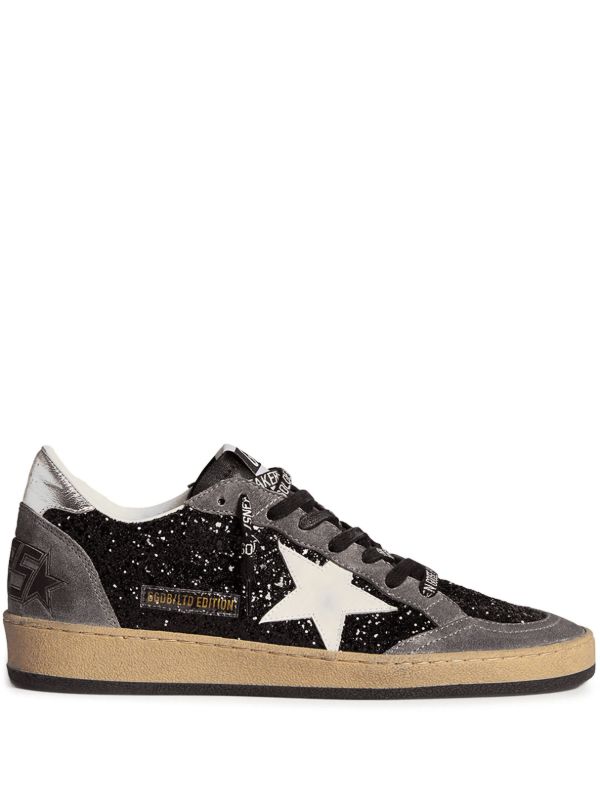 Ball Star in glitter with leather star and metallic leather heel