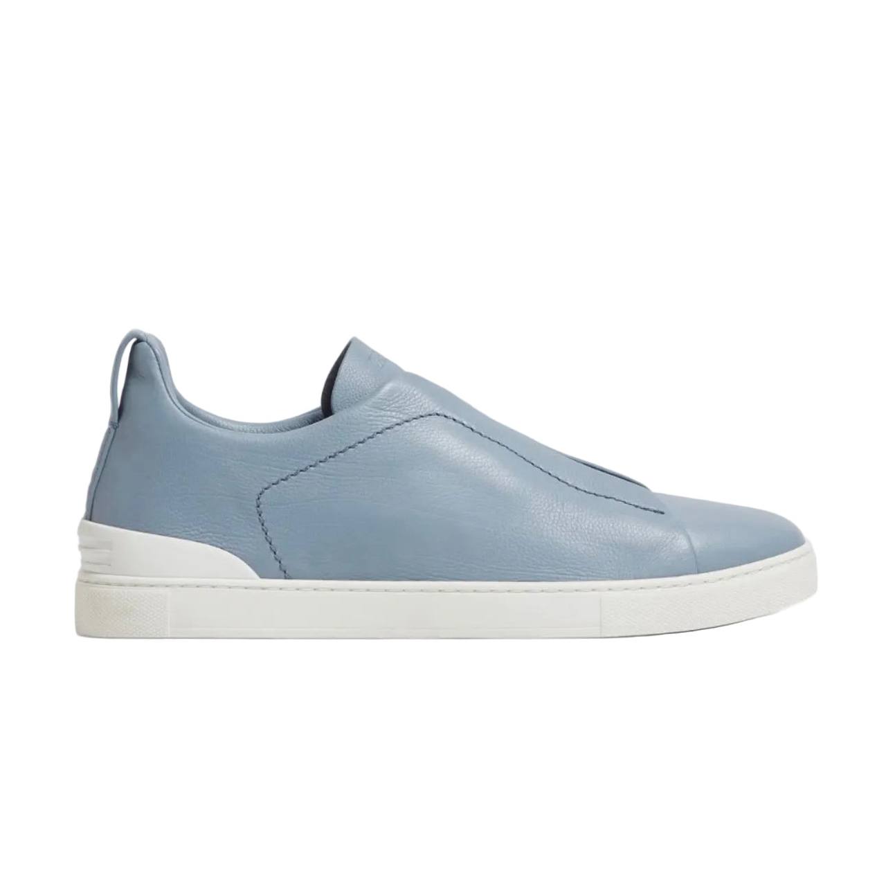 ZEGNA LIGHT BLUE TRIPLE STITCH SECONDSKIN SNEAKERS Light Blue