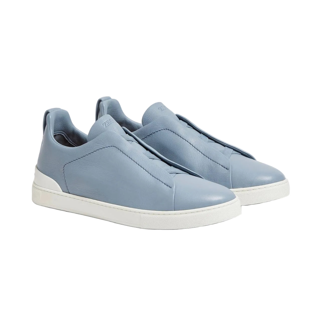 ZEGNA LIGHT BLUE TRIPLE STITCH SECONDSKIN SNEAKERS Light Blue