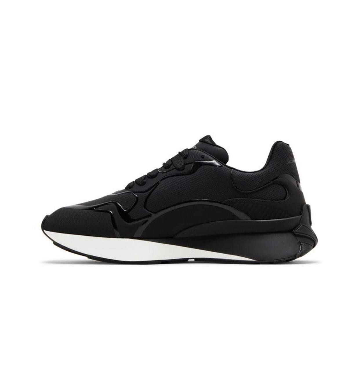 Alexander Mcqueen Oversized Graffiti Sprint Runner – Black White
