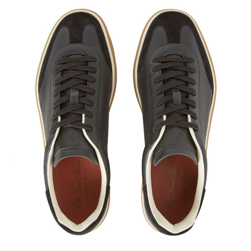 Loro Piana Tennis lace-up Suede Sneakers 'Black'