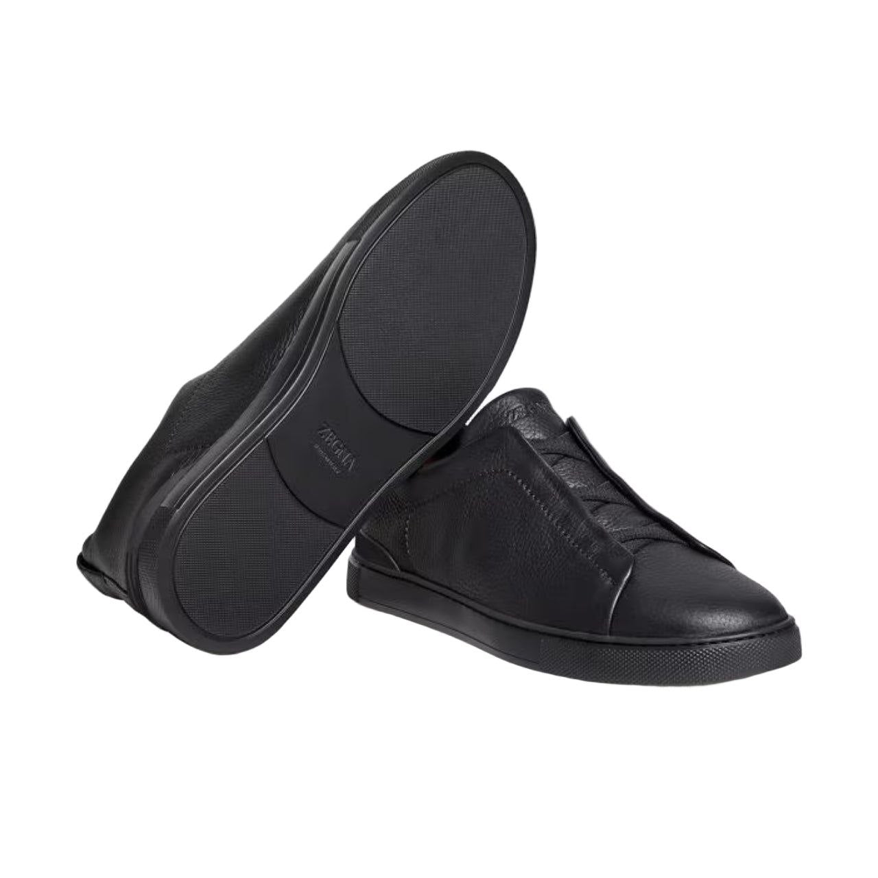 ZEGNA
triple stitch leather Black