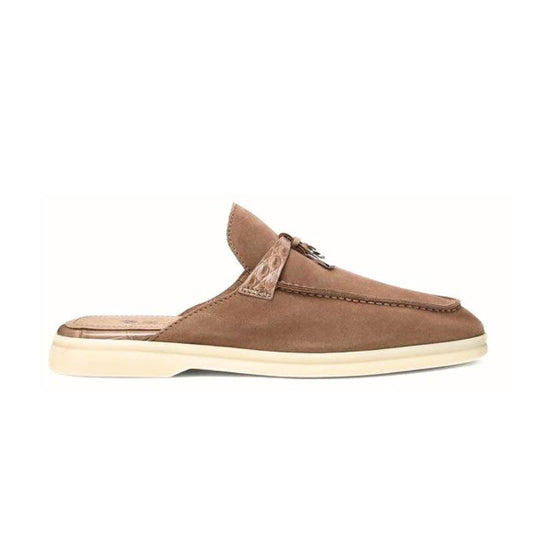 LORO PIANA Women's Babouche Charms Walk Suede Mules In Koala